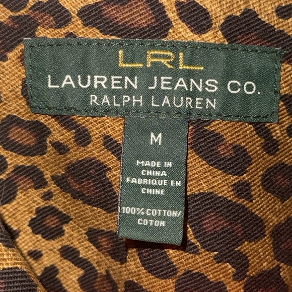Lauren Ralph Lauren Jeans Co Leopard Print Denim Jacket 100% Cotton Size Medium - Picture 8 of 11